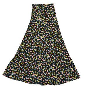 Lularoe Women's Maxi Skirt Black Floral Size XXS